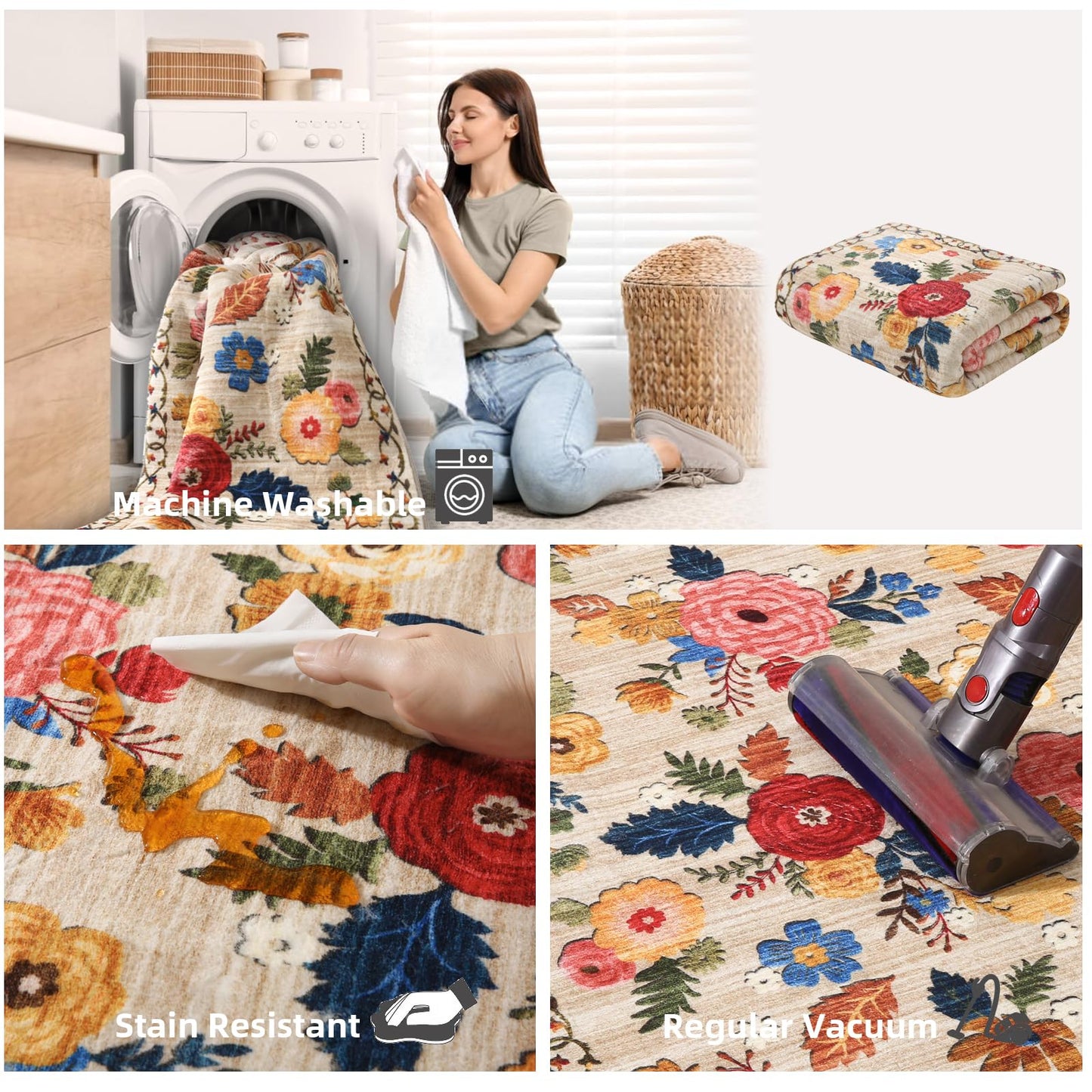 TIKIRUGI Washable Small Entryway Area Rugs(2'x3')